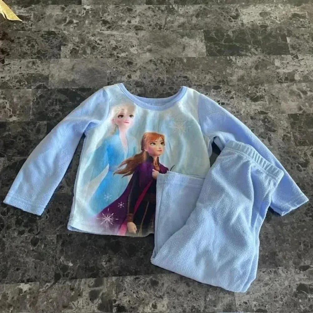 Disney Frozen Girls 2-Piece PJ Set (Size 2T) Anna & Elsa Themed